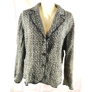 Chico's Women's Blazer Black White Size 2 Large